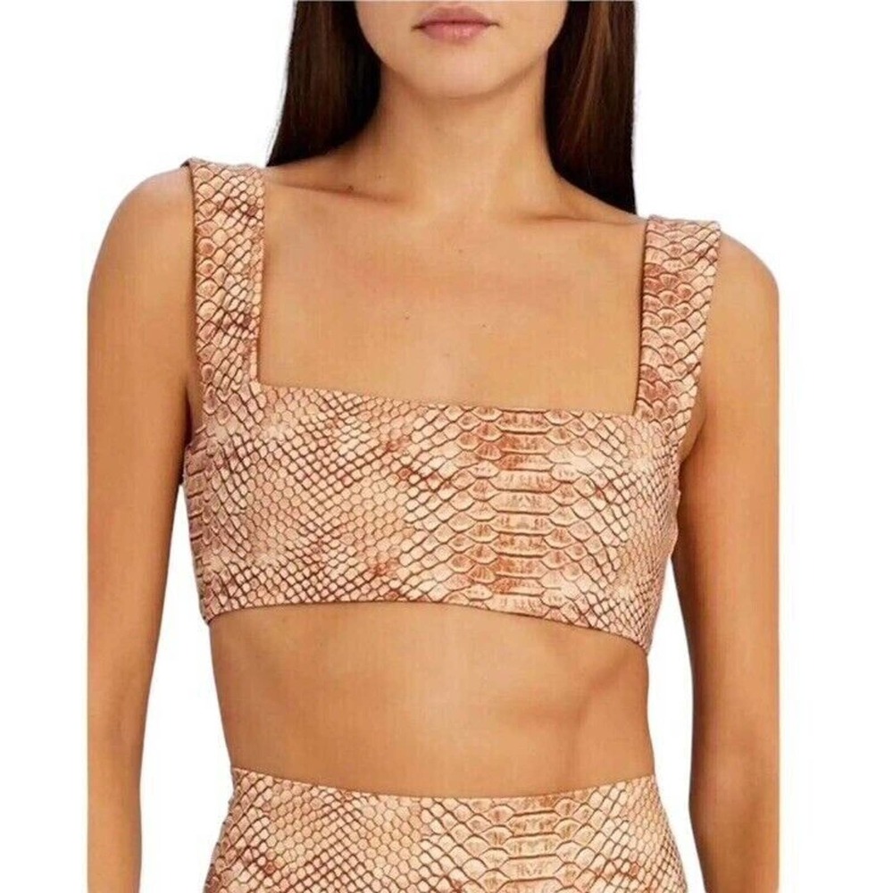 WeWoreWhat Bandeau Bra Top Size Small Snakeskin Print